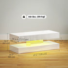 HOMCOM High Gloss Coffee Table with Adjustable LED Light - High Gloss White-Two smooth-glide drawers help reduce living room clutter