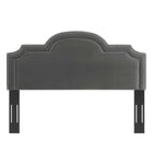 Modway Belinda Performance Velvet Twin Headboard - Charcoal-Stain-Resistant Fabric