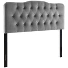 Modway Annabel Diamond Tufted Performance Velvet King Headboard - Grey-Luxurious King Headboard