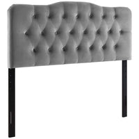 Modway Annabel Diamond Tufted Performance Velvet King Headboard - Grey-Luxurious King Headboard