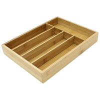 Cathay Importers Bamboo Cutlery Tray - Natural - Small (EC-23-0128)-Cutlery drawer organizer/ Helps keep your untensils in order and easily accessible