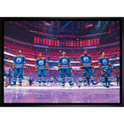 Edmonton Oilers Anthem Line-up - Framed Canvas - 31" x 22"-Premium canvas print with gallery-wrapped edges