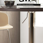HOMCOM Round Bar Table, Easy Assembly for Home Bar, Small Dining Room- Walnut-The MDF tabletop features a melamine finish for protection