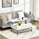 HOMCOM Lift Top Coffee Table with Hidden Storage Compartment - White-Lift top coffee table with hidden storage space for storing your items