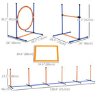 PawHut Dog Agility Training Equipment 4-Piece Set with Adjustable Hurdle and Jump Ring-Includes training tennis balls toys and whistle for interactive and rewarding training sessions 