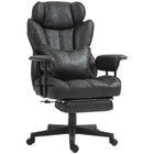 HOMCOM Big and Tall High Back Office Chair with Footrest - Black-Seat height adjusts from 20.1"-23.2" for optimal comfort
