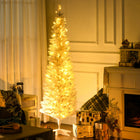 HOMCOM 6' Pre-Lit Artificial Christmas Tree with Warm White LED Lights - White-200 LED lights built right into the tree provide a warm display 