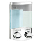 Better Living Euro Dispenser Duo - Chrome-Includes integrated hidden hooks for holding razors or bath accessories