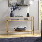 Hudson&Canal Siviline 42"W Console Table - Brass-Clean with a soft, dry cloth and no harsh chemicals or abrasive cleaning materials