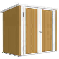 Outsunny - Remise de rangement en métal 5 pi x 3 pi - jaune-Espace de rangement spacieux pour outils de jardin, équipements d’entretien de pelouse ou fournitures de piscine  
