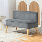HOMCOM - Canapé 46 po loveseat avec pieds en bois - gris-Coussin d'assise épais rembourré de mousse avec un ensemble de ressorts à l'intérieur pour un confort optimal 