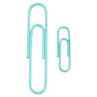 JAM Paper Combo Pack Colourful Paper Clips - Standard & Jumbo - Teal - 100 Pack & 75 Pack -Size: 1 inch (Standard/Regular) & 2 Inch (Jumbo) | Keep your stacks of paper organized with coloured paper clips