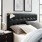Modway Lily Upholstered Vinyl King Headboard - Black-Fits king size beds