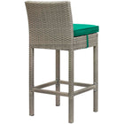 Modway Conduit Outdoor Patio Wicker Rattan Bar Stool - Light Gray Green - Set of 2-All-Weather Cushion Cover