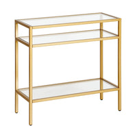 Hudson&Canal Sivil 24"W Rectangular Side Table - Brass-A modern contemporary design for your living room, bedroom, and more