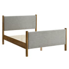 Modway Maven Full Size Fabric Upholstered Platform Bed - Wheat Walnut-Wooden Bed Frame
