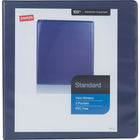 Staples Standard View Binder with D-Rings - 2" - Blue-Pages lie flat with back-mounted rings