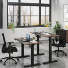 LjubLjana 53" Electric Height Adjustable Sit-Stand Desk - Black/Wood-The new horizontally split top design ensures a sturdy setup with the convenience of the whole desk shipping in one box