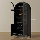 HOMCOM 71" H Tall Arched Kitchen Pantry Cabinet - Black-Versatile storage and display design suits kitchens, living rooms, or dining areas 