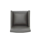 Manhattan Comfort Anna Square 22.83" Modern Faux Leather Upholstered Dining Armchair - Pewter - Set of 2-30 Day Limited Manufacturer's Warranty