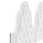 Modway Alexandria Tufté Performance Velours Lit Plateforme Twin Avec Pieds en Bois Noir - Blanc-Assemblée requise