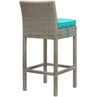 Modway - Conduit Terrasse extérieure Rotin en osier Tabouret de bar - Turquoise gris clair-Tissage synthétique en rotin PE