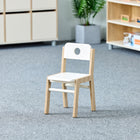 Beleduc Furniture - chaise de classe en bois Illiana - moyenne - blanc et bois naturel - ensemble de 3-Pour les écoles, les garderies, les salles de jeux ou les maisons