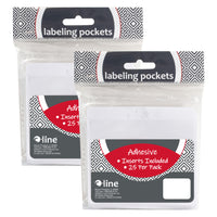 C-Line Self Adhesive Labeling Pockets with Inserts - 2 Packs of 25-Self-adhesive clear poly pockets let you attach labels to bins, shelves, drawers, cabinets… almost anywhere