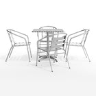 Flash Furniture 27.5" Square Aluminum Indoor-Outdoor Table Set with 4 Slat Back Chairs-Square Table