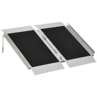 HOMCOM - Rampe d’accès portable 2 pi en aluminium pour fauteuil roulant, seuil pour scooter - noir-Le design de la rampe avec une planche arrière allongée rend cette rampe de seuil plus stable lors de l’utilisation 