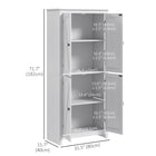 HOMCOM 72" H Freestanding Kitchen Pantry and Buffet Cabinet - White-4-tier shelf give you enough space to store dishes, pots, pans, dry goods, or appliances 