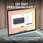 Logitech - Pebble 2 Combo for Mac, clavier et souris sans fil - Blanc-Vitesse et personnalisation: faites des recherches, des captures d'écran, etc. en un instant via les touches Fn,personnalisez les 10 touches Fn et le bouton central de la souris avec Logi Options+