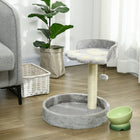 PawHut - Arbre à chat 17 po, tour pour chat avec poteau à griffer en sisal - gris clair-Convient aux chats jusqu'à 11 lb (5 kg) 
