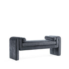 Manhattan Comfort - Banc moderne Concord 59" en tissu chenille - Noir-Conçu pour durer Produit de qualité commerciale