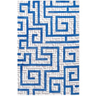 Modway Nahia Geometric Maze Area Rug - 8 ft W x 10 ft L - Ivory Light Grey/Blue-Geometric Maze Area Rug