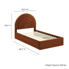 Modway Solana Arched Performance Velvet Twin Platform Bed - Rust-8