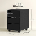 HOMCOM 3-Drawer Filing Cabinet with Wheels, Mobile - Black-Made from quality MDF board for long term reliable use
