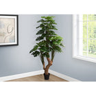 Monarch Specialties - Plante Artificielle - 83 po Heur - Arbre Monstera - Mis En Pot - Touche Réelle - Feuilles Vertes - Pot Noir-Cette plante artificielle comporte 51 feuilles vertes réalistes, au toucher réel, jaillissant d'un tronc unique avec de faux détails d'écorce