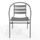 Flash Furniture Silver Metal Restaurant Stack Chair with Aluminum Slats-Cross Braces provide extra stability