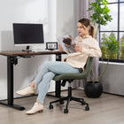 HOMCOM Armless 360-Degree Swivel Computer Desk Chair - Dark Green-Curved backrest adapts to your posture