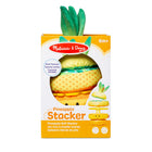 Melissa & Doug Multi-Sensory Pineapple Soft Stacker Infant Toy-Sort, squeeze, shake, and stack pineapple rings to help encourage sensory, fine motor, and problem-solving skills
