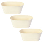 My Home My Living Oval Tin Containers 3-Piece Set - 10.5”W x 5.5”D x 4.75”H - Cream-Dimensions: 10.5”W x 5.5”D x 4.75”H
