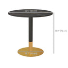 HOMCOM Round Dining Table with Faux Marble Top for Kitchen - Black-Powder-coated steel base ensures strength and stability