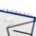 Staples - Ensemble de Séparateurs en plastique pour étiquettes Better Print & Apply, 8 onglets, Couleurs Assorties-Faits de plastique durable sans PVC avec un devant transparent, et les bords et onglets de couleurs variées permettent de suivre l’avancement de chaque partie de votre projet