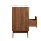 Modway Soma 48" Double Sink Bathroom Vanity - Walnut/White-8" Centerset Holes