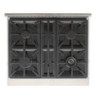 Kucht 30" KFX-X Series Pro Style Propane Gas Range - Stainless Steel/Light Blue-Heavy duty cast iron grates allow moving cookware across burners without lifting