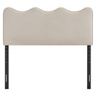 Modway Athena Stain-Resistant Performance Velvet Queen Size Headboard - Almond-Seven Adjustable Mounting Positions