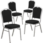 Flash Furniture HERCULES Series Resin Folding Chair with Black Vinyl Padded Seat - Red Mahogany - 4 Pack-Set of 4 Multipurpose Banquet Chairs