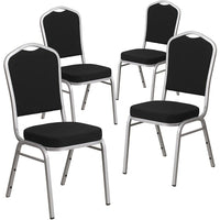 Flash Furniture HERCULES Series Resin Folding Chair with Black Vinyl Padded Seat - Red Mahogany - 4 Pack-Set of 4 Multipurpose Banquet Chairs