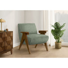Monarch Specialties - Chaise d'Appoint Moderne du Milieu du Siècle Rembourré 31"H Avec des Pieds en Noyer Massif - Tissu Vert-Conçu pour le confort au quotidien, l'assise généreusement rembourrée et le dossier soutenant créent un siège cosy, parfait autant pour la détente que pour recevoir des invités.